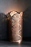 Lacy Fan Candle Holder, Copper #4