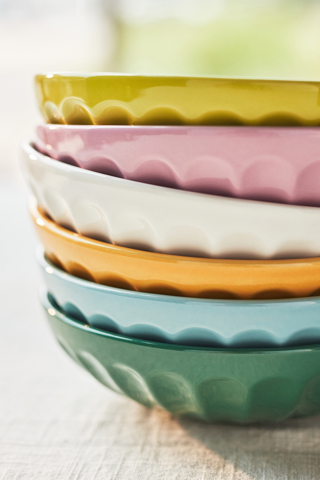 Amelie Assorted Latte Pasta Bowls, Set of 6