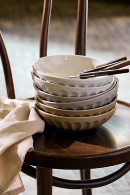 The Latte Stoneware Pasta Bowls, Assorted Set of 6: Amelie Edition