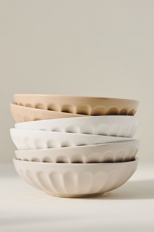The Latte Stoneware Pasta Bowls, Assorted Set of 6: Amelie Edition #1