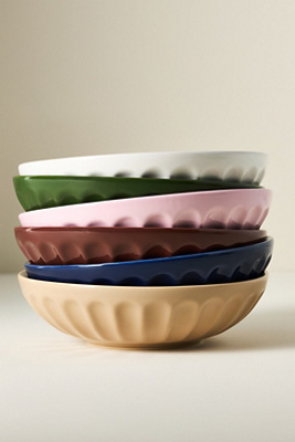 Anthropologie Amelie Assorted Latte Pasta Bowls, Set Of 6