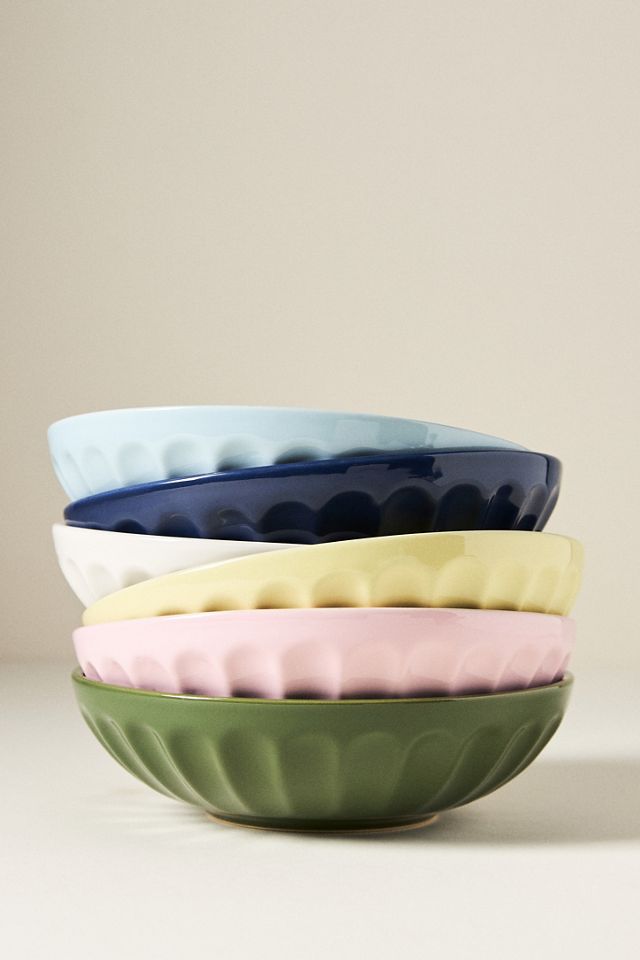 The Latte Stoneware Pasta Bowls, Assorted Set of 6: Amelie Edition #1