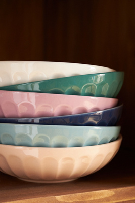 Anthropologie Amelie Assorted Latte Pasta Bowls, Set Of 6 In Multi