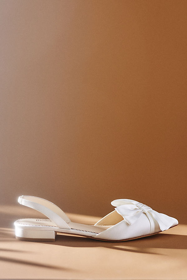 Bella Belle Reilly Slingback D'orsay Bow Flats In White