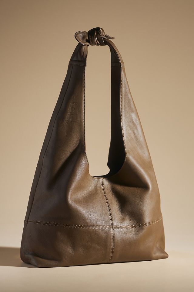 By Anthropologie Slouchy Leather Knotted Shoulder Bag