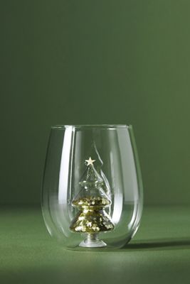 Yuletide Stemless Wine Glass