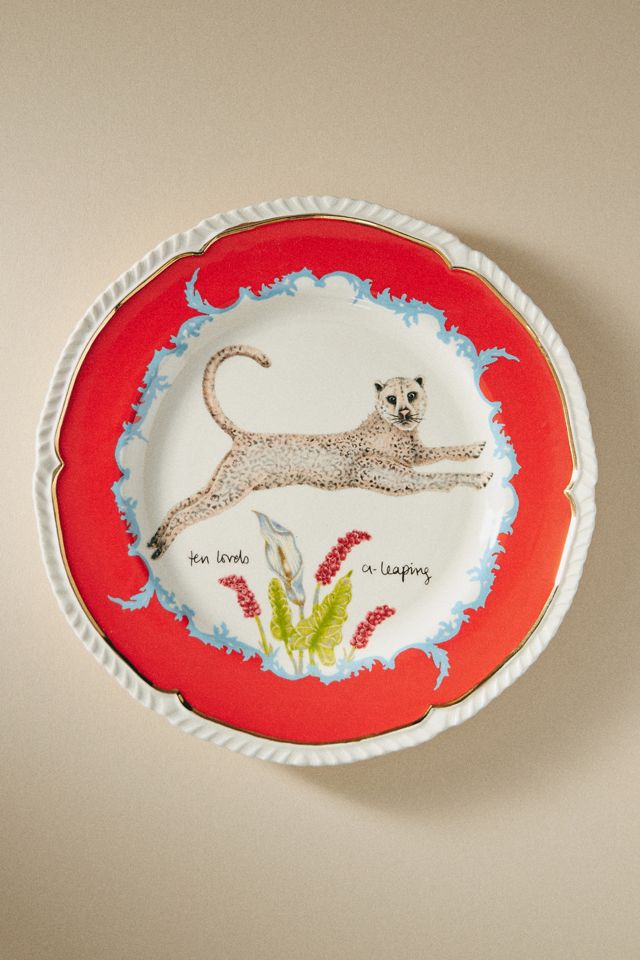 Lou Rota Twelve Days of Christmas Assorted Stoneware Dessert Plates, Set of 12 #10