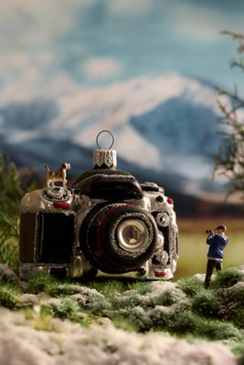 Film Camera Glass Ornament