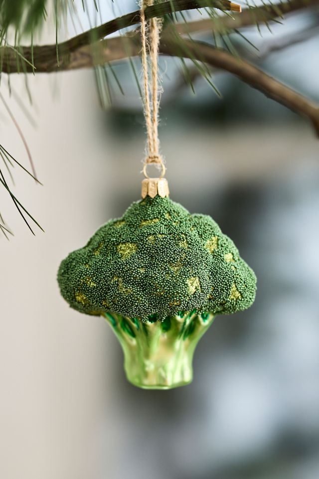 Broccoli Glass Ornament | AnthroLiving