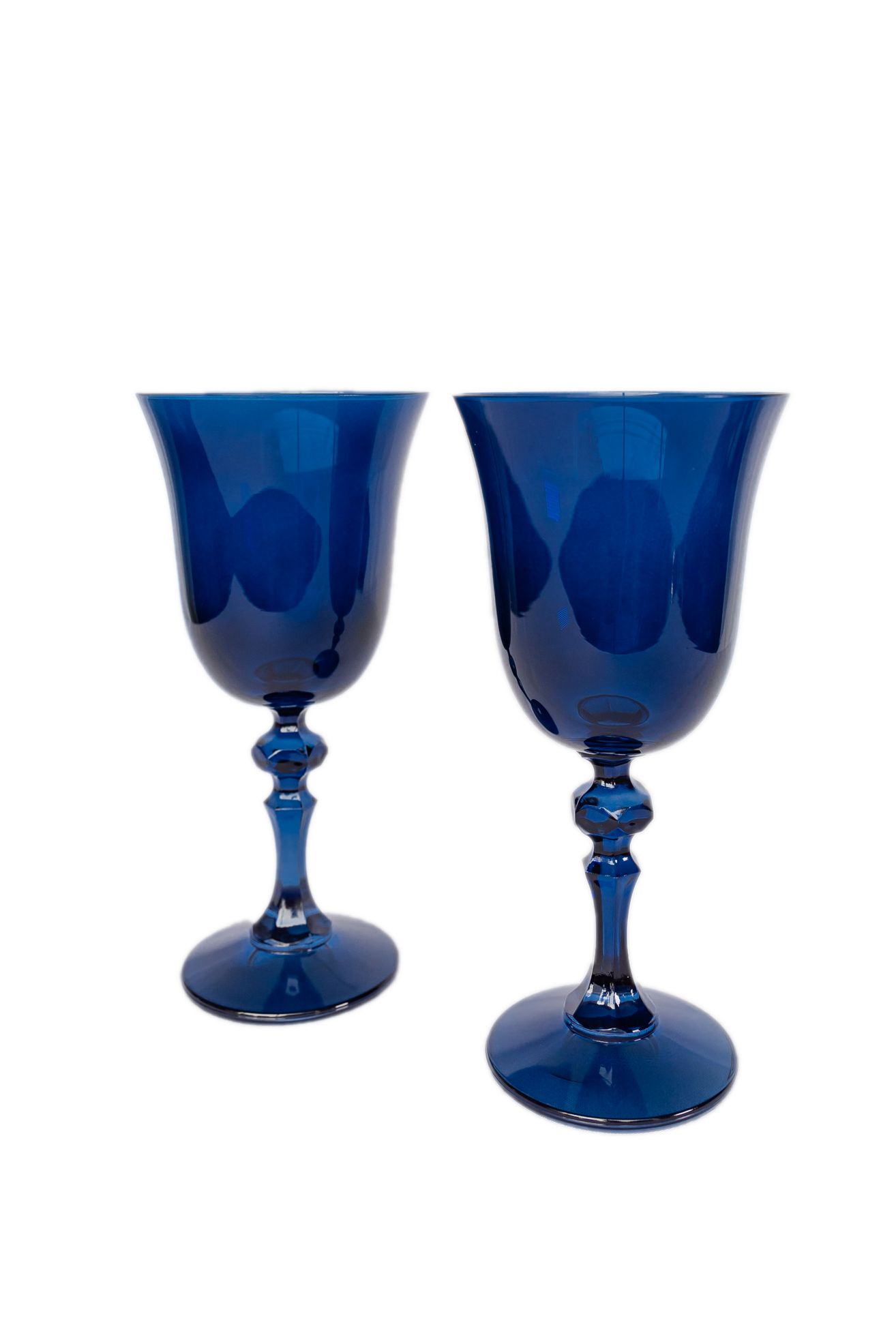 Estelle Colored Glass Regal Goblet Set - Midnight Blue, Set Of 2