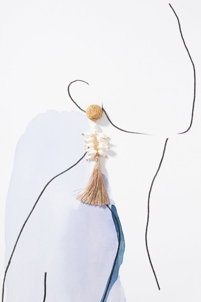 Raffia Fringe Drop Earrings #2