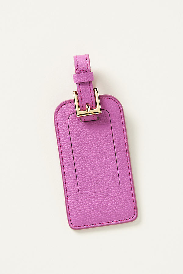 Graphic Image Wanderer Contrast Leather Luggage Tag In Pink