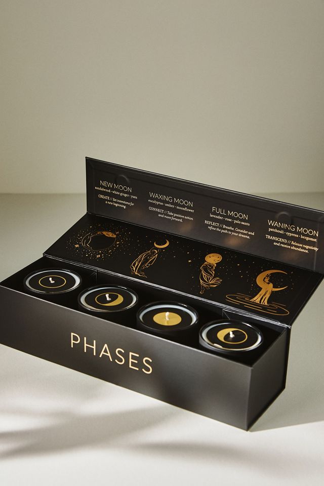 Deuxmoons Moon Phases Glass Vessel Candles, Set of 4 #1