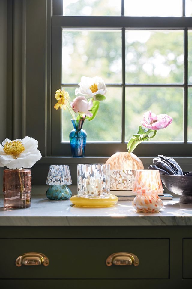 Cheena Night Gardenia Floral Fruity Glass Mushroom Lamp Candle #8