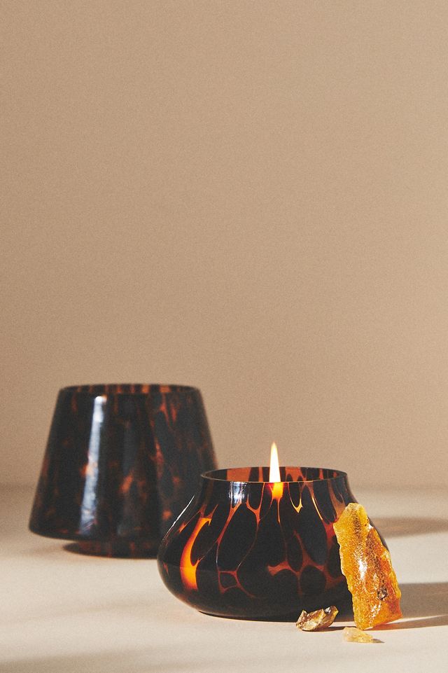 Cheena Woody Ambered Topaz Glass Mushroom Lamp Candle #2