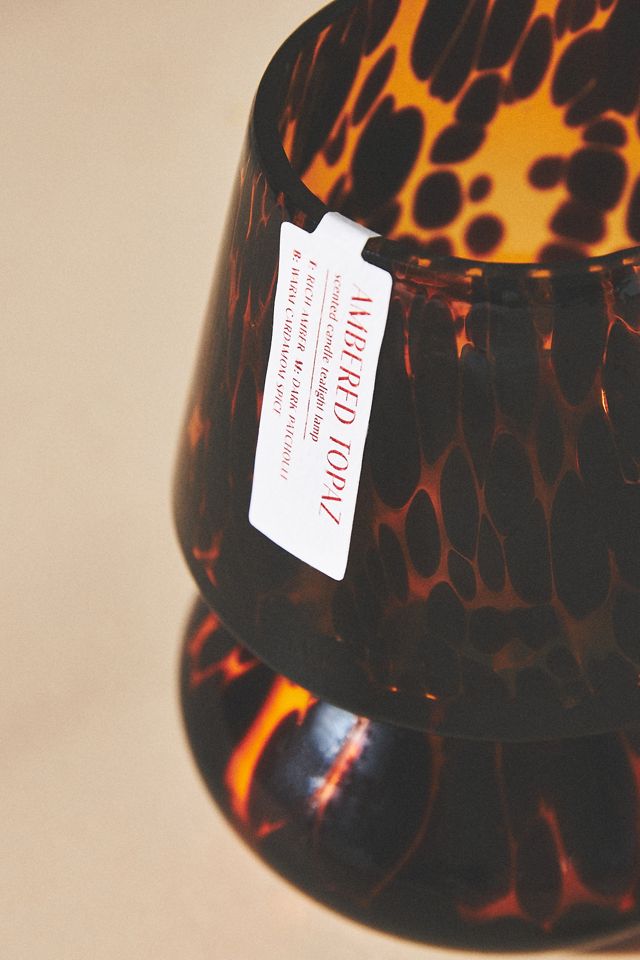 Cheena Woody Ambered Topaz Glass Mushroom Lamp Candle #3