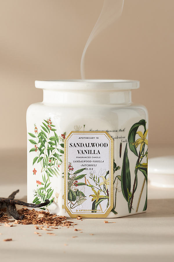 Apothecary 18 By Anthropologie Apothecary 18 Sandalwood Vanilla Ceramic Jar Candle By  In White Size
