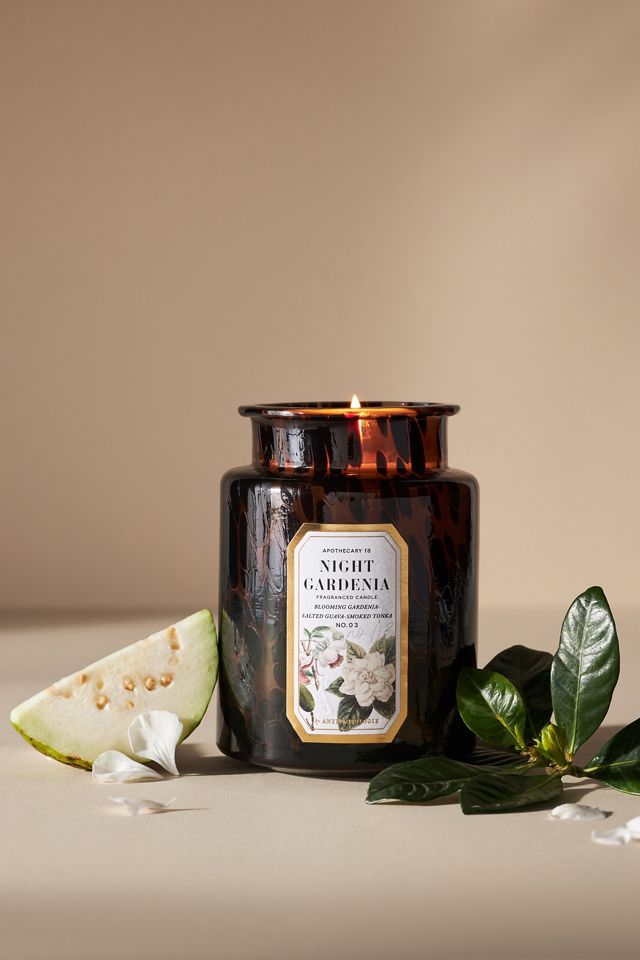 By Anthropologie Floral Night Gardenia Glass Jar Candle