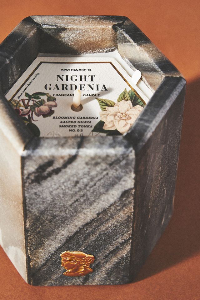 Apothecary 18 Floral Night Gardenia Marble Candle #1