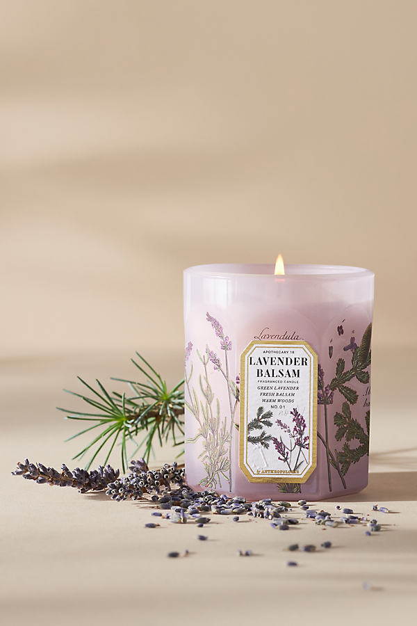 Apothecary 18 Small Fresh Lavender & Balsam Glass Candle