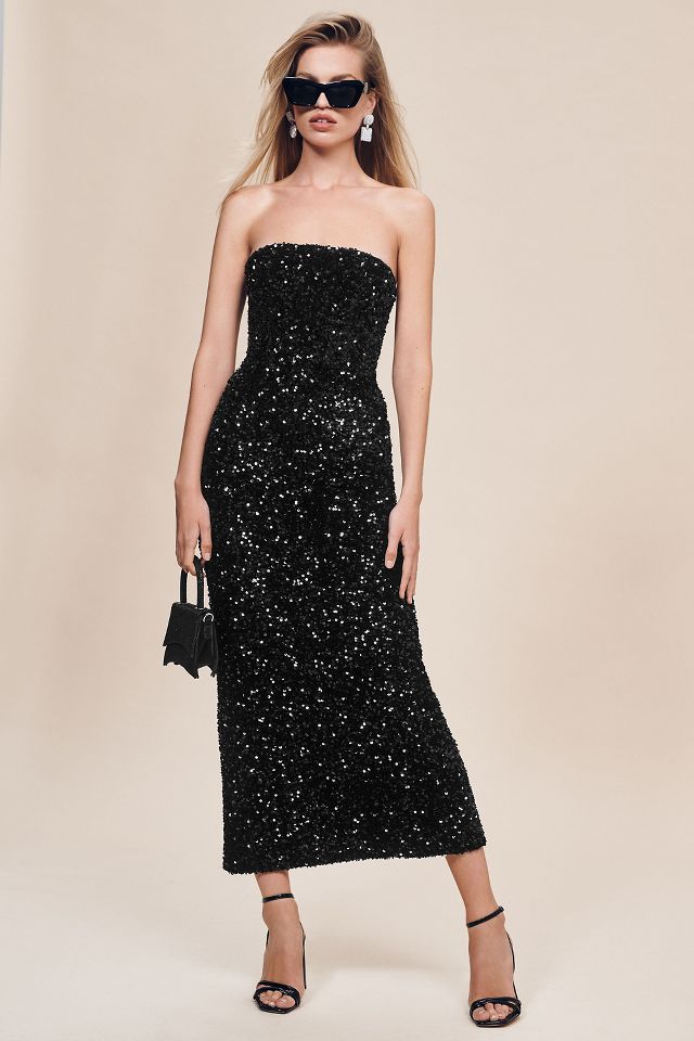 Helsi Leslie Strapless Sequin Midi Dress | Anthropologie