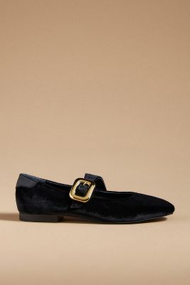 Maeve Buckle Mary Jane Flats In Black