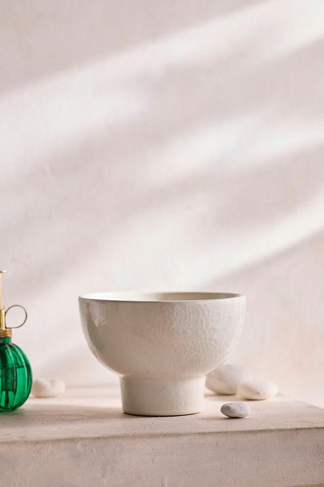 Textured Ceramic Pedestal Urn Planter #1