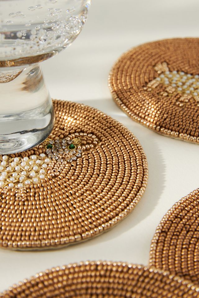 Modest&Co. Golden Textile Coaster Set