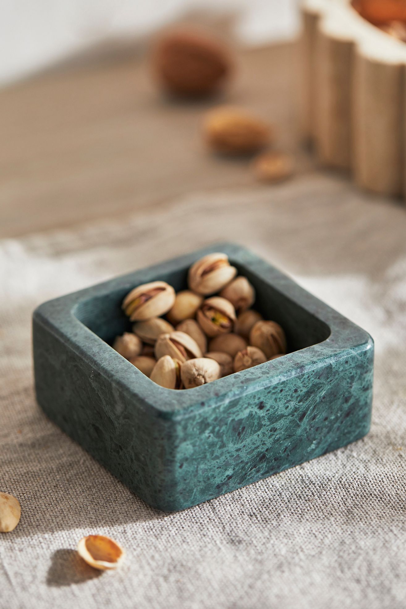Square Marble Bowl - Green, Standard, One Size