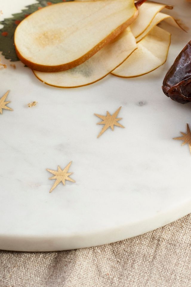Sparkly Christmas Tree Marble Cheese Board #1