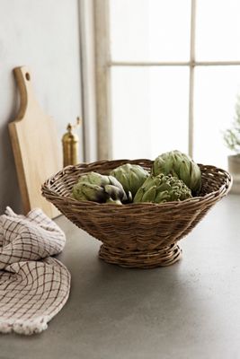 Woven Rattan Fruit Bowl