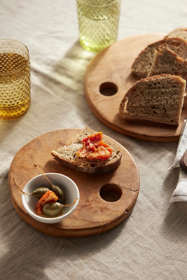 Teak Serving Board, Round