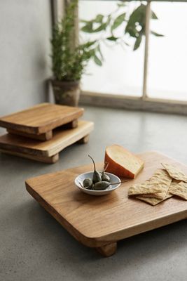 Footed Teak Serving Board, Rectangle