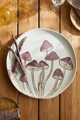 Mushroom Round Serving Platter, Purple