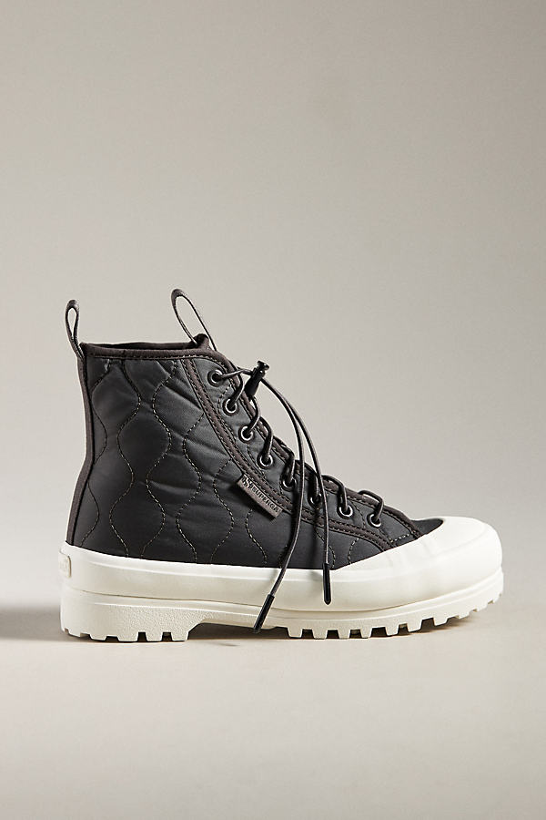 Superga 2644 Alpina Quilted Nylon Boots In Black