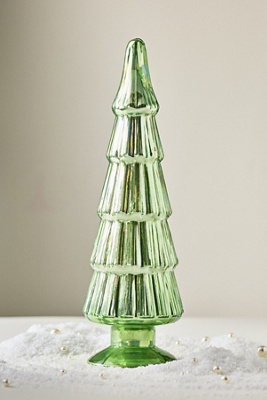 Anthropologie Glass Tree Decorative Object In Green