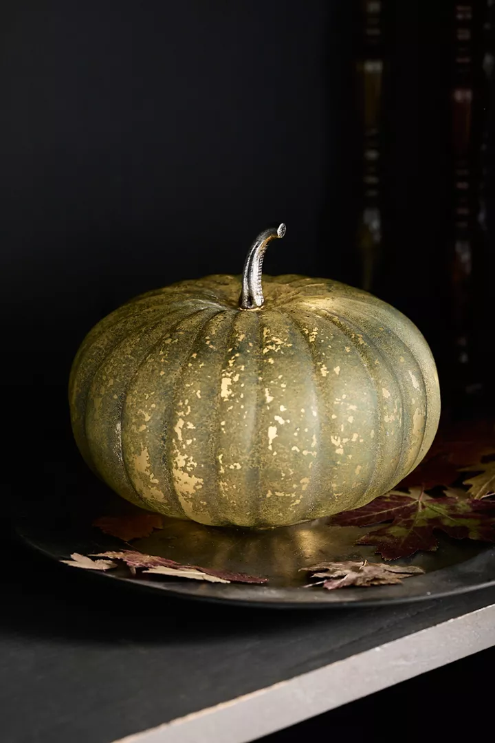 Glass Pumpkin, Large Green