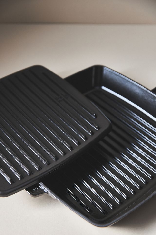 Staub 12" Cast Iron Grill Pan and Press Set #1
