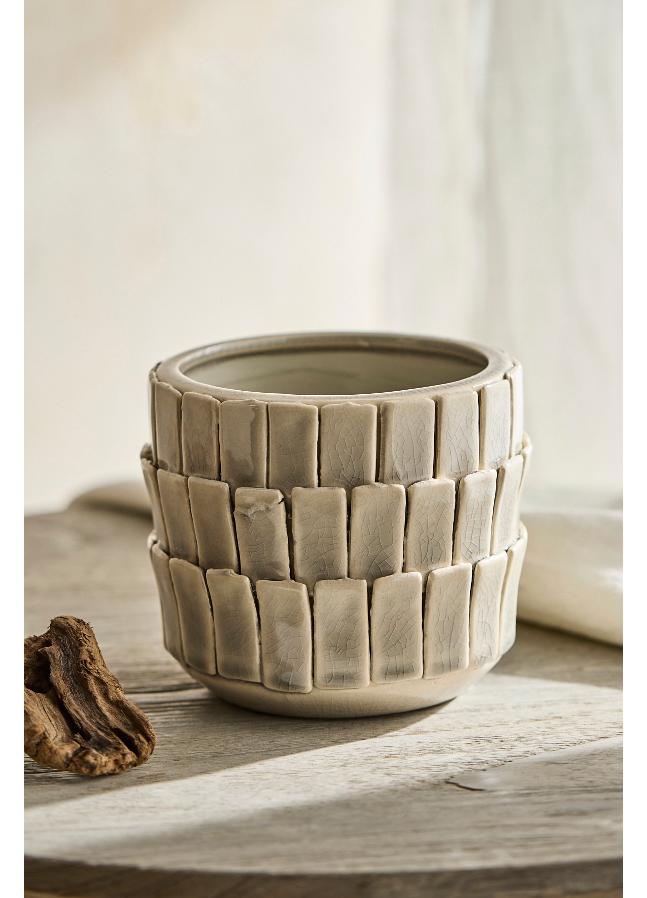 Shingled Stoneware Pot