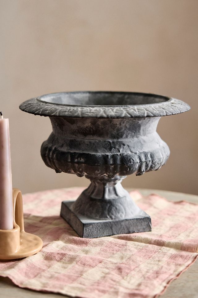 Low Cast Iron Urn Planter #1