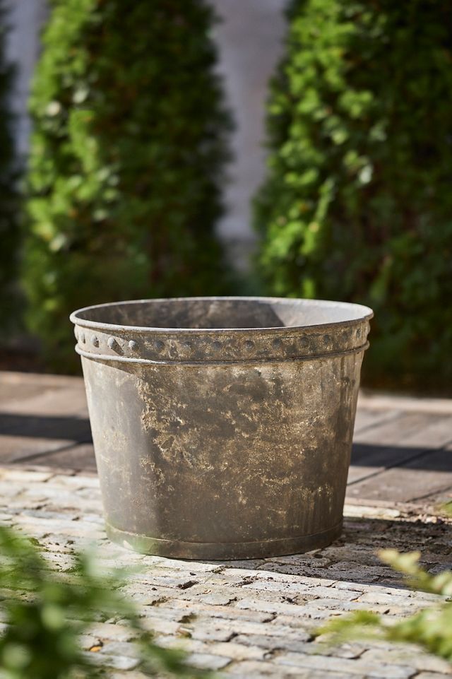 Rivet Rim Galvanized Taper Planter #2