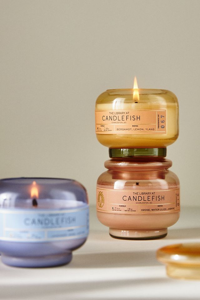 Candlefish Water Lilies & Jasmine Glass Candle #1