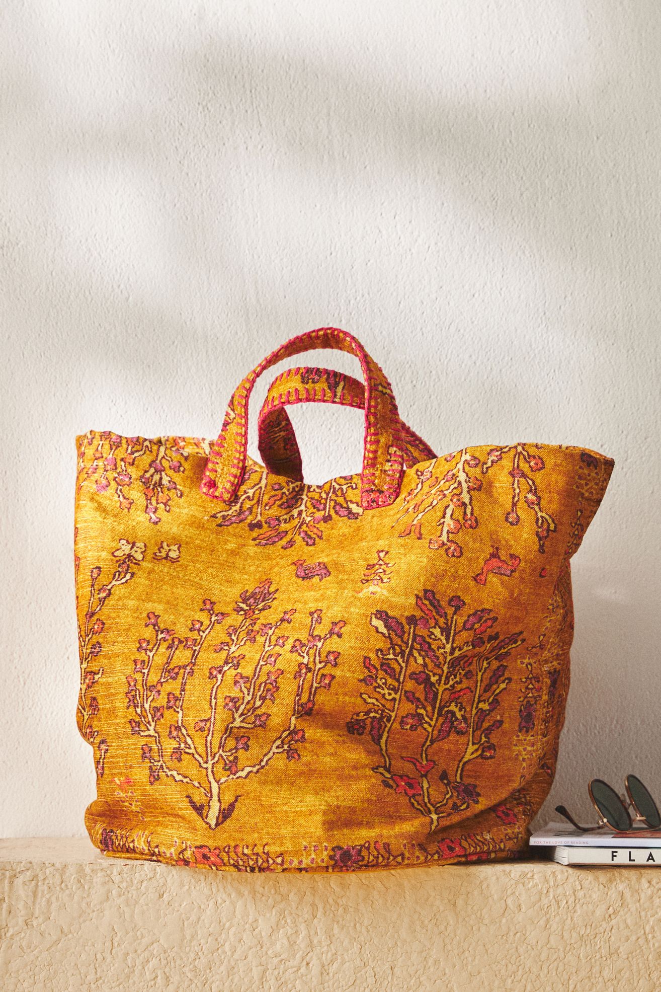 Minerva Printed Basket - Maize, One Size