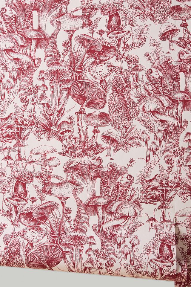 Fungi Forest Burgundy Mushroom Wallpaper #1