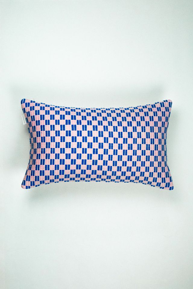 Archive New York Checkered Brocade Pillow #1