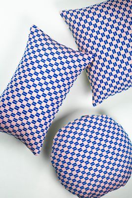 Archive New York Checkered Brocade Pillow