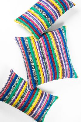 Shop Archive New York Vintage Rainbow 90s Ikat Pillow