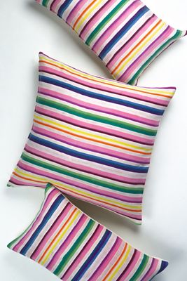 Archive New York Vintage Rainbow 70s Striped Pillow