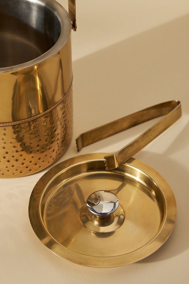 Golden Ice Bucket with Tongs #2