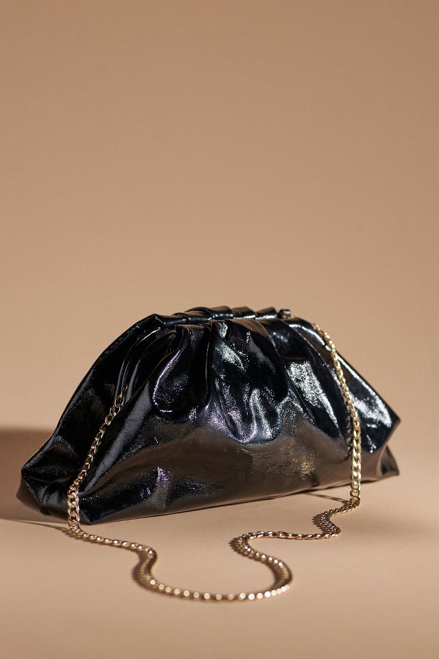 patent leather clutch bag